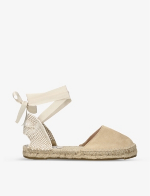 Manebi Suede Hamptons Espadrilles In Beige