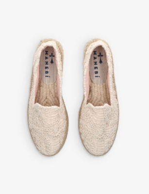 Shop Manebi Womens  Yucatan Raffia-jute Slip-on Espadrilles In Cream