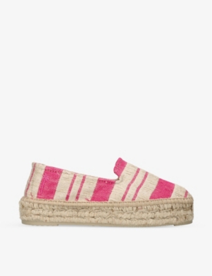 Manebi Striped Yucatan Espadrilles In Pink Comb