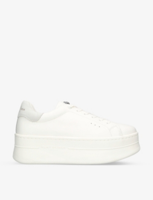Kurt Geiger Leather Laney Pumped Trainers In White