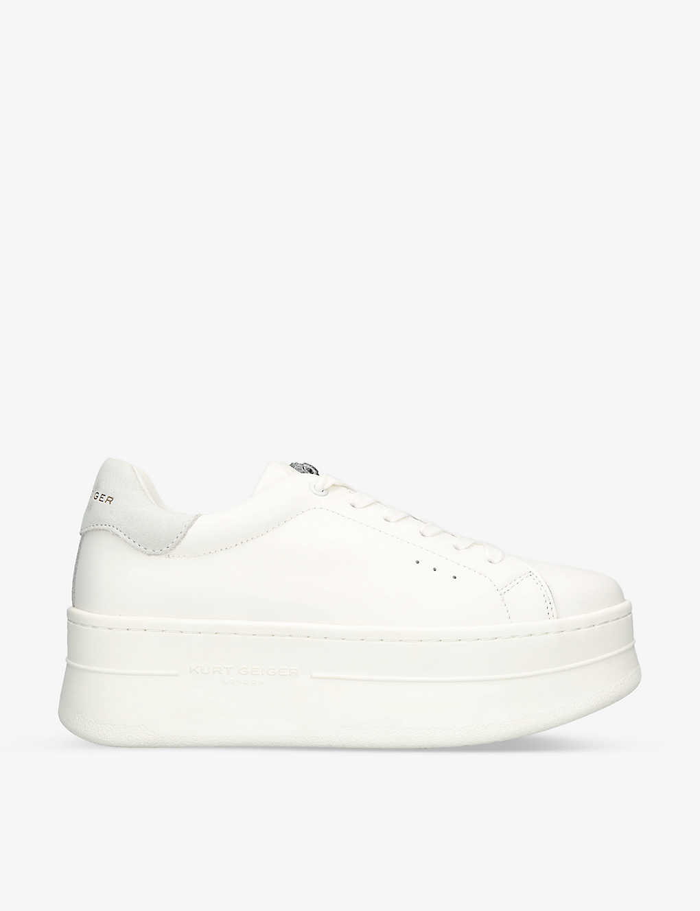 Kurt Geiger Leather Laney Pumped Sneakers In White