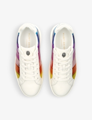 Shop Kurt Geiger London Women's Mult/other Laney Pumped Platform-sole Striped Leather Low-top Trainers In Multi-coloured