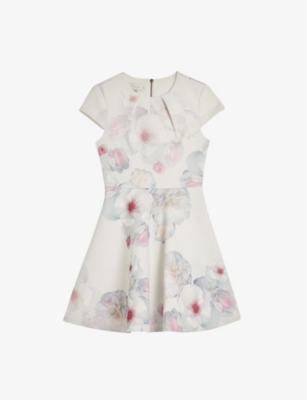 Ted Baker Trinia Printed Skater Dress In Natural | ModeSens