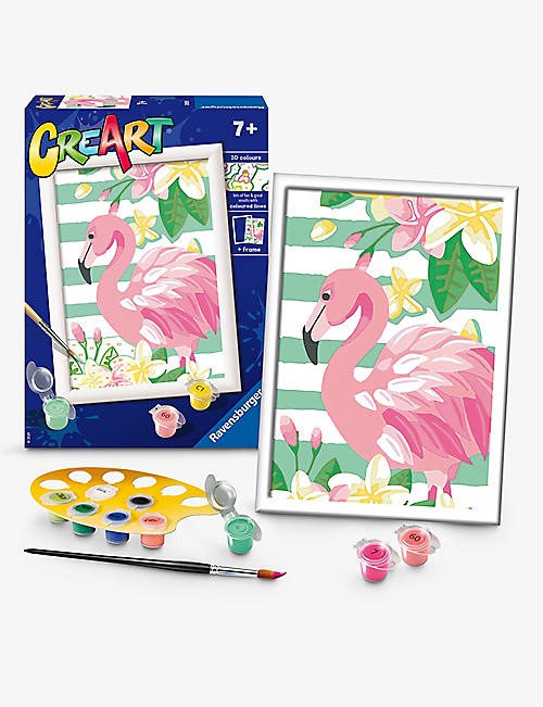 CREART: Think Pink Flamingo paint by numbers activity kit