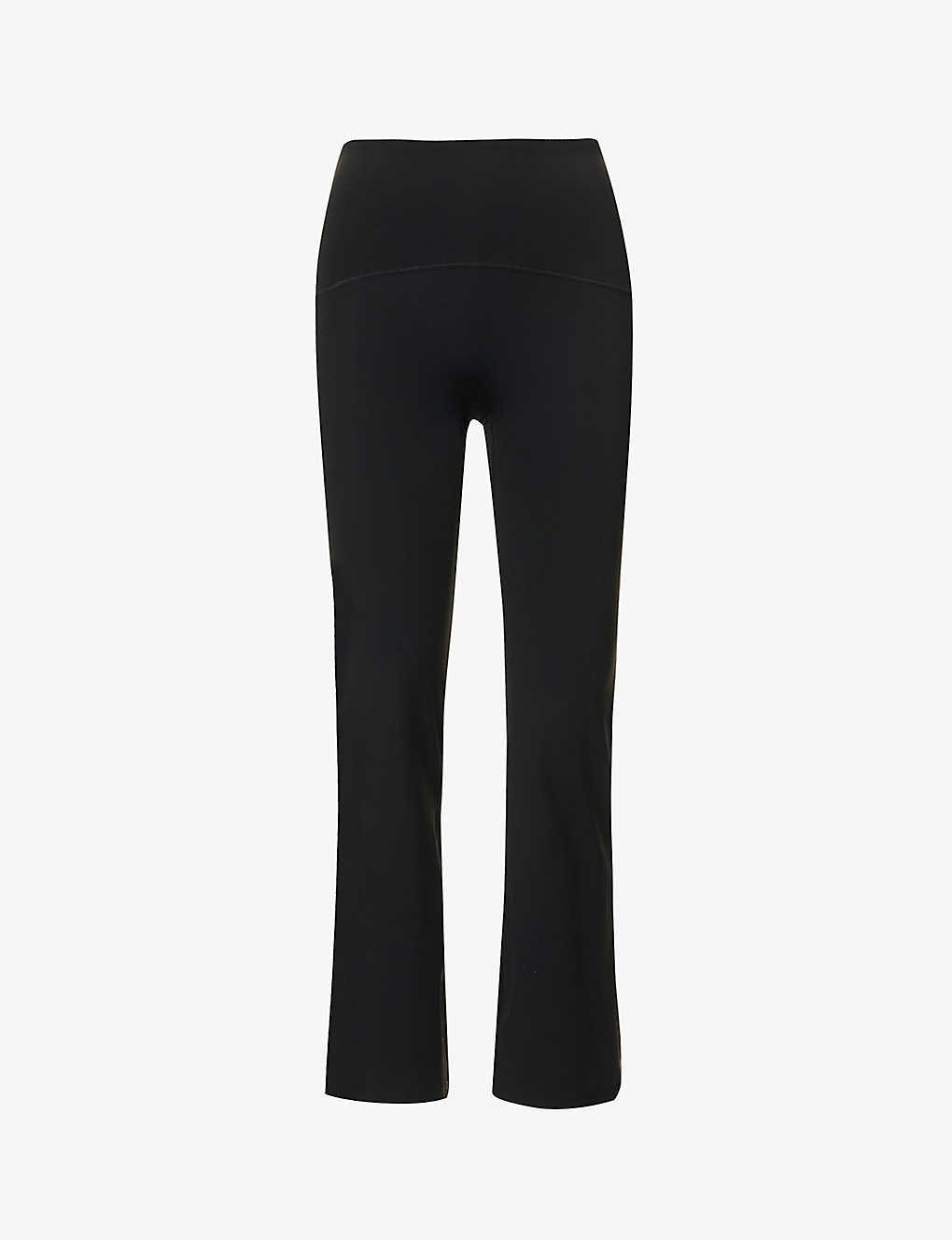 SPANX SPANX ACTIVE WOMEN'S VERY BLACK BOOTY BOOST HIGH-RISE STRETCH-JERSEY CROPPED FLARES,64845792