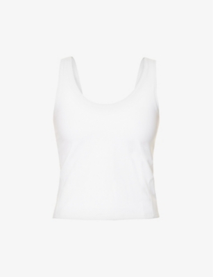 SPANX SPANX ACTIVE WOMENS WHITE GET MOVING FITTED STRETCH-WOVEN TANK,64845976