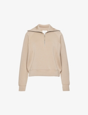 Spanx Airessentials Half Zip Sweatshirt In Fawn