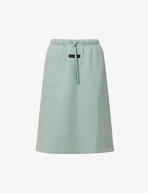 FOG X ESSENTIALS: ESSENTIALS brand-badge cotton-blend midi skirt