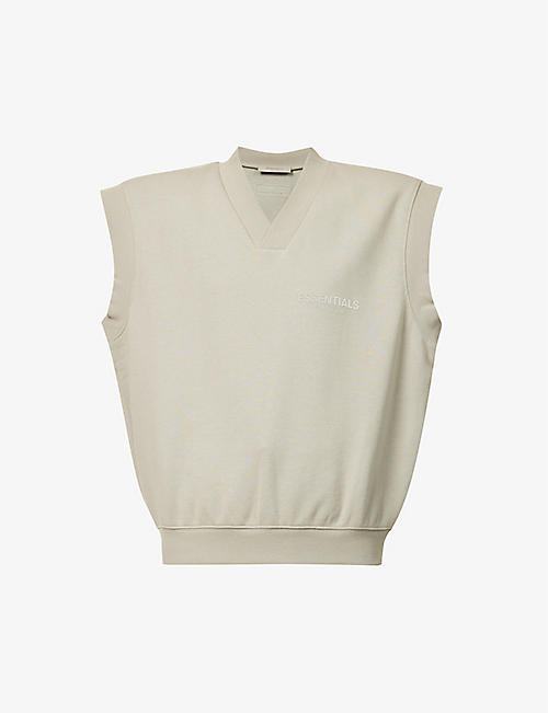 FOG X ESSENTIALS: ESSENTIALS V-neck cotton-blend sweatshirt
