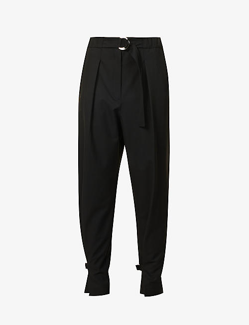 3.1 PHILLIP LIM: Belted tapered-leg high-rise stretch-woven trousers