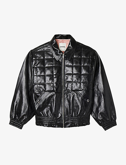 SANDRO: Arnold quilted leather jacket