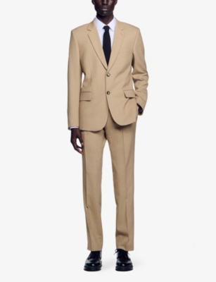 Sandro Mens Naturels Notch-lapel Stretch-wool Jacket