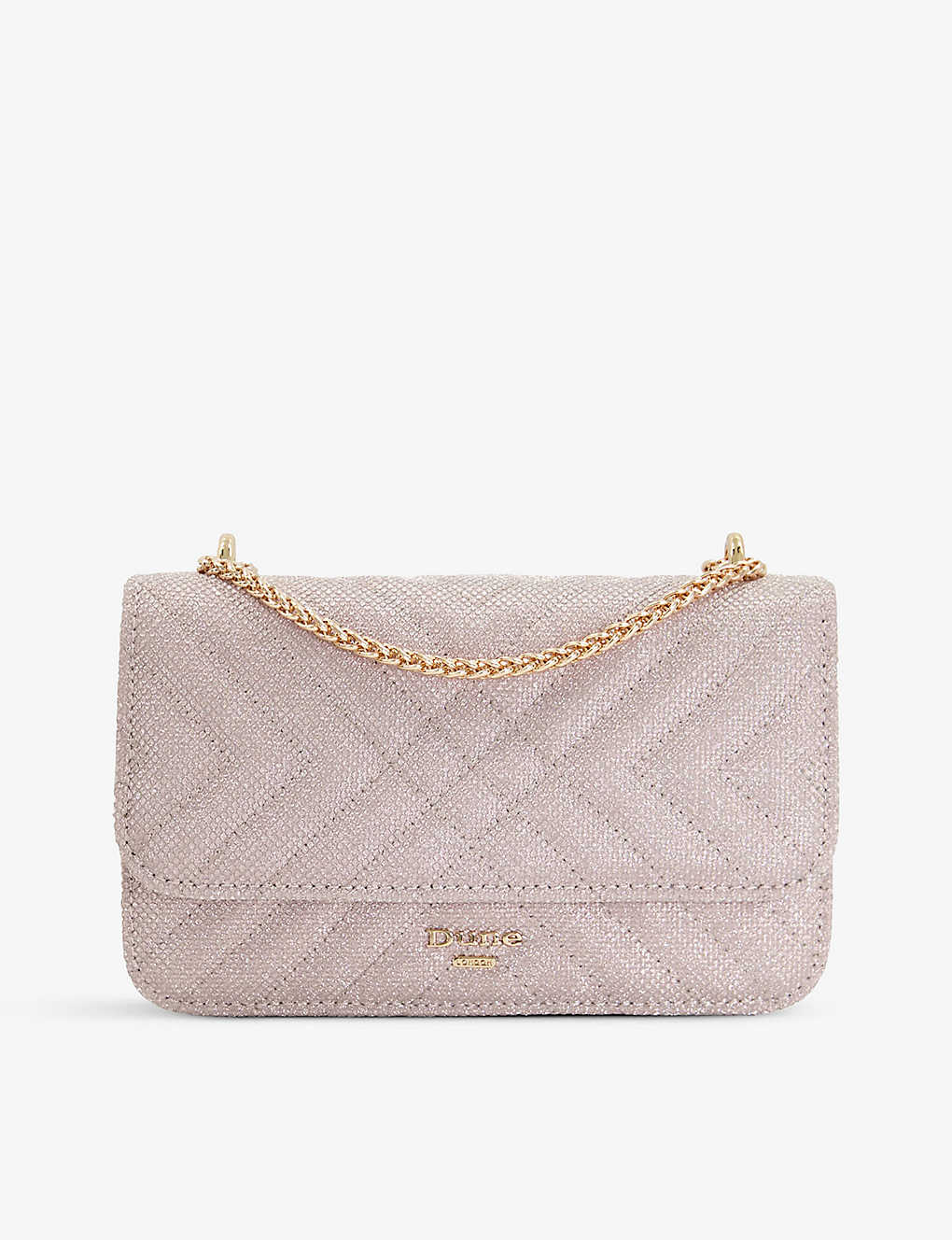 Dune Womens Rose Gold-fabric Quilted Woven Shoulder Bag