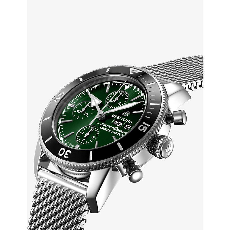 Shop Breitling Mens Green A13313121l1a1 Superocean Heritage Stainless-steel Automatic Watch