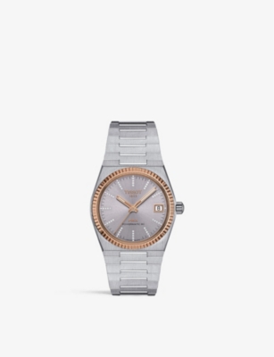 TISSOT: T9312074133600 PRX 18ct rose-gold and stainless-steel automatic watch
