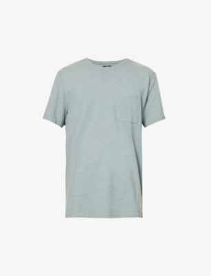 Paige Crew-neck Textured T-shirt In Blue Shell