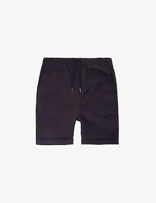 BARBOUR: Drawstring elasticated cotton shorts 6-15 years