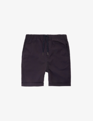 BARBOUR BARBOUR BOYS NAVY KIDS DRAWSTRING ELASTICATED COTTON SHORTS 6-15 YEARS,64871135