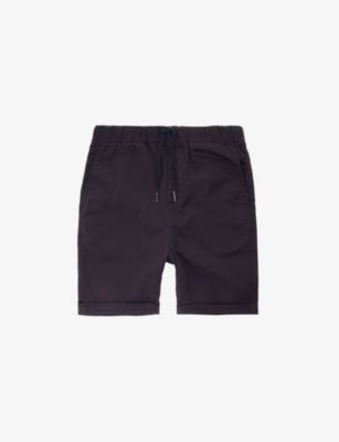 Barbour Boys Navy Kids Drawstring Elasticated Cotton Shorts 6-15 Years In Navy