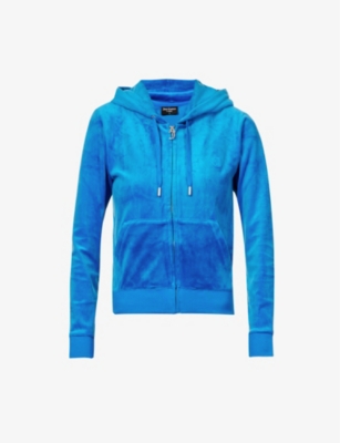 Juicy Couture Womens Skydiver Robertson Logo-embroidered Velour Hoody