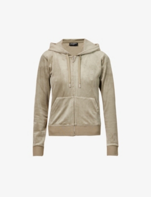 Juicy Couture Womens Vetiver Robertson Logo-embroidered Velour Hoody