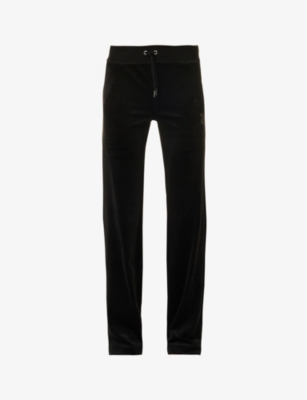 Juicy Couture Rhinestone-embellished Drawstring-waist Jogging Bottoms In Black