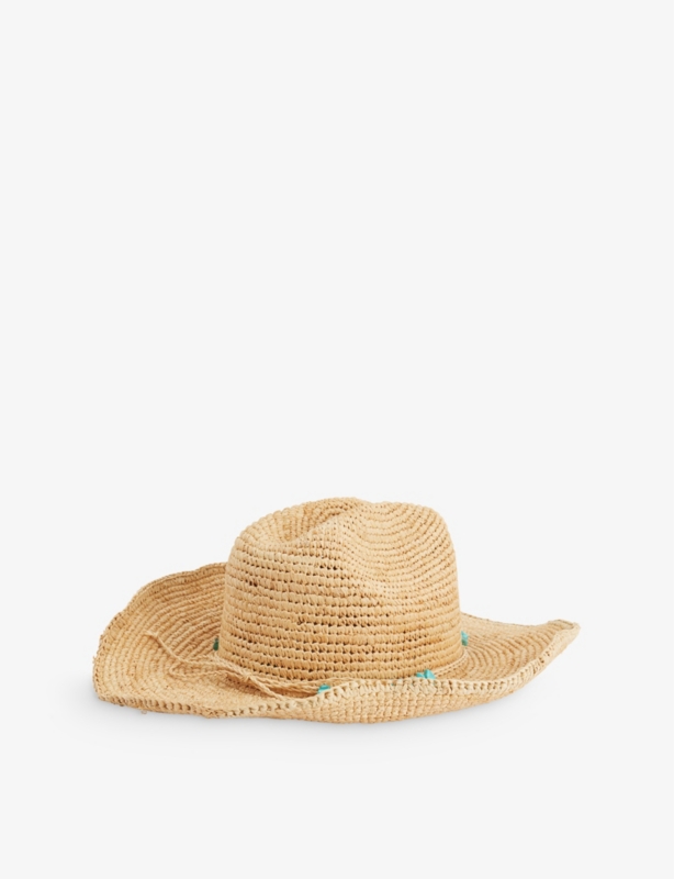 Elle wide-brim raffia hat