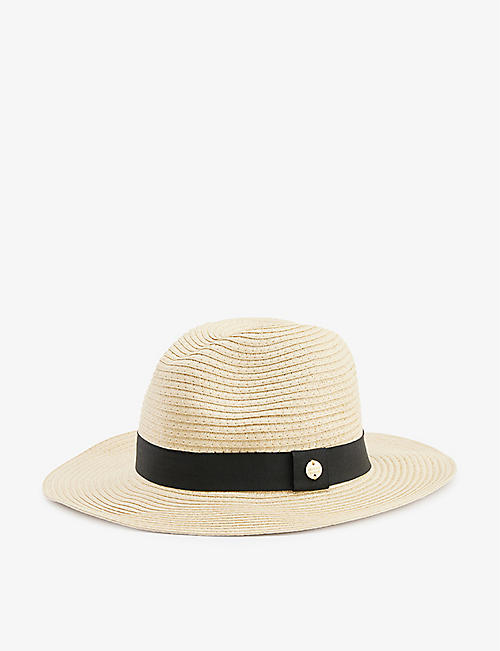 MELISSA ODABASH: Fedora logo-charm straw hat
