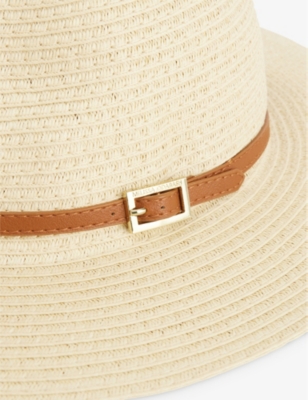 MELISSA ODABASH: Fedora logo-charm straw hat