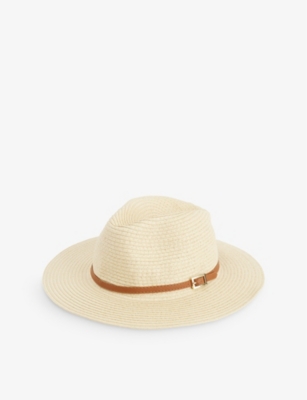 MELISSA ODABASH: Fedora logo-charm straw hat