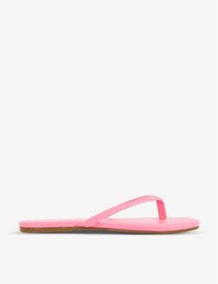 Melissa Odabash Womens Hot Pink Branded Leather Sandals