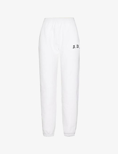 ADANOLA: Branded tapered high-rise cotton-jersey jogging bottoms