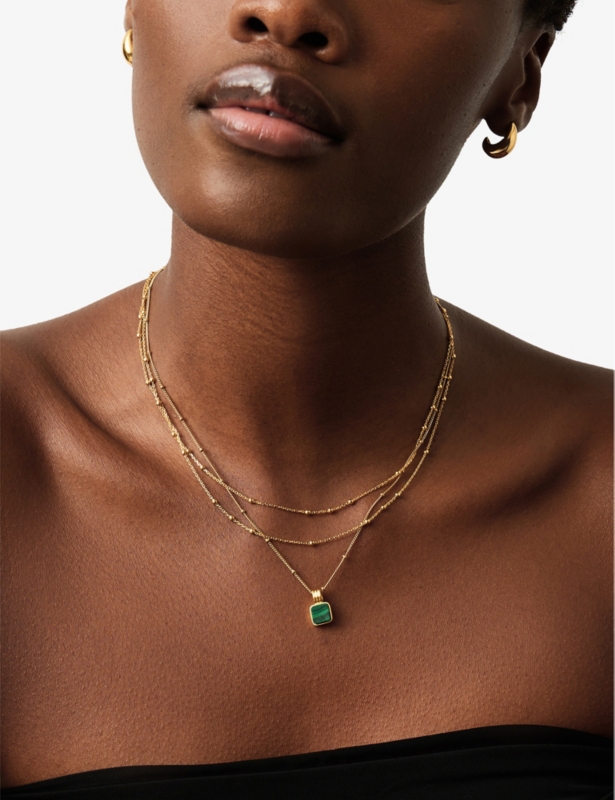 Missoma x Lucy Williams 18ct yellow gold-plated vermeil recycled 925 sterling silver and malachite necklace