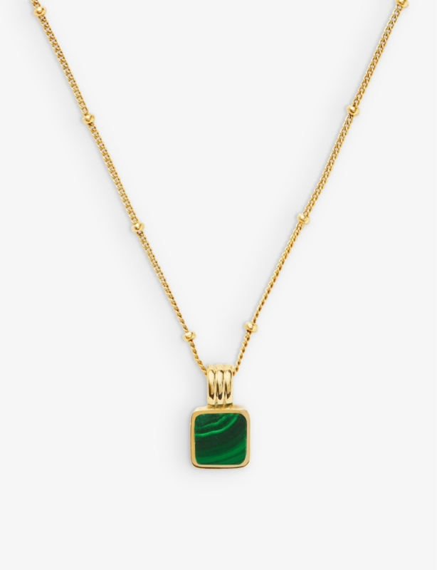 Missoma x Lucy Williams 18ct yellow gold-plated vermeil recycled 925 sterling silver and malachite necklace