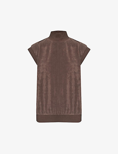 FOG X ESSENTIALS: ESSENTIALS brand-patch rayon and cotton-blend sweatshirt