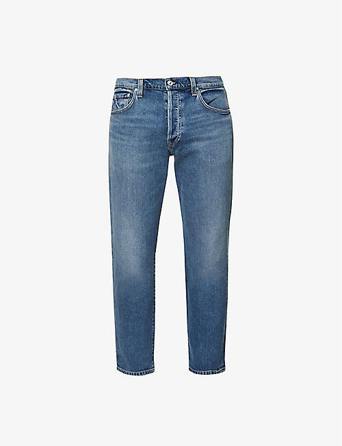 CITIZENS OF HUMANITY: Finn Archive tapered regular-fit stretch-denim jeans