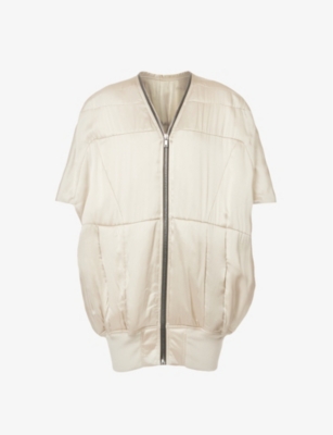 Rick Owens Padded Zip-up Jacket In Pearl