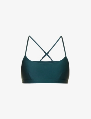 Alo Yoga Airlift Intrigue Sports Bra In Midnight Green
