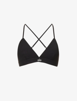 Alo Yoga Ribbed Stretch Sports Bra in Black