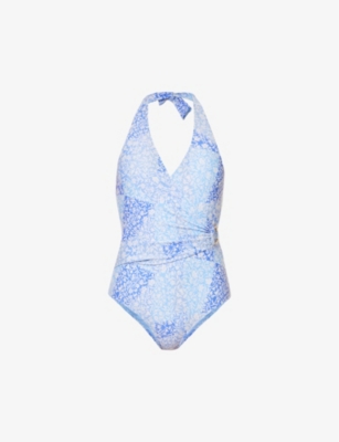 Heidi Klein Stella Maris Printed Swimsuit In Blue