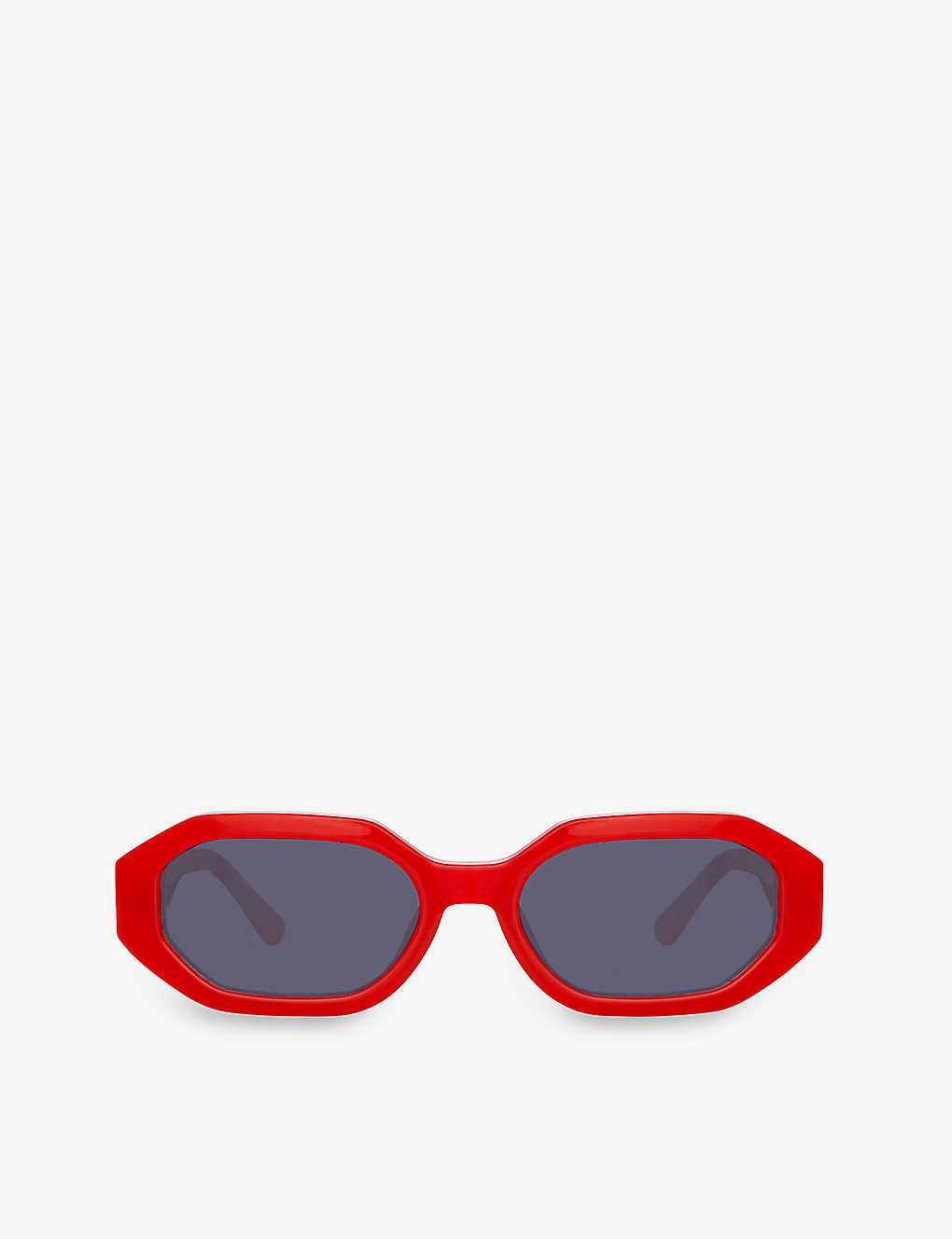 Shop Linda Farrow Womens Red X The Attico Irene Hexagonal Rectangular-frame Acetate Sunglasses