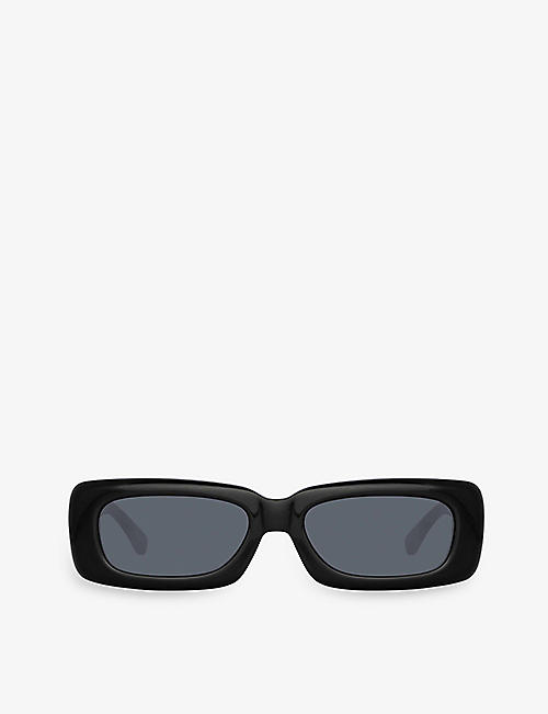 AUDIO-TECHNICA: The Attico x Linda Farrow Mini Marfa rectangular-frame acetate sunglasses