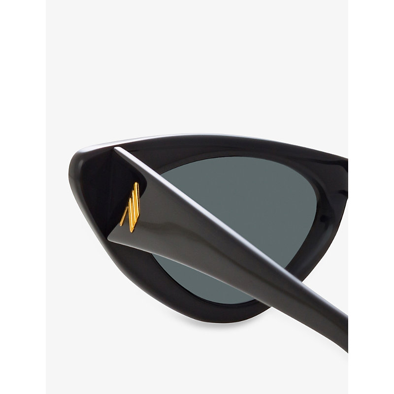 Shop Linda Farrow Womens Black X The Attico Dora D-shape Acetate Sunglasses