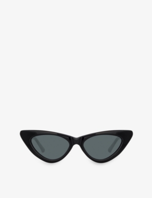 Shop Linda Farrow Womens Black X The Attico Dora D-shape Acetate Sunglasses