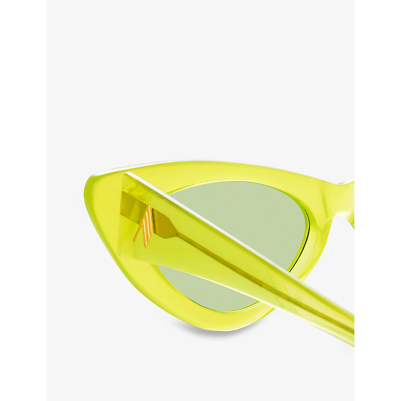 Shop Linda Farrow Womens Green X The Attico Dora D-shape Acetate Sunglasses