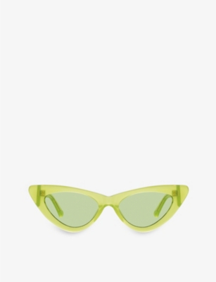 Linda Farrow Womens Green X The Attico Dora D-shape Acetate Sunglasses