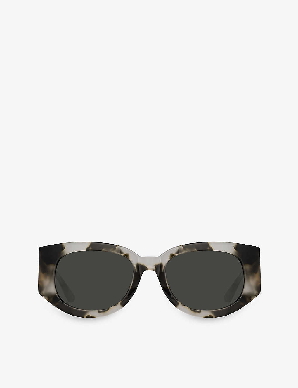 Shop Linda Farrow Womens Black Debbie D-frame Acetate Sunglasses