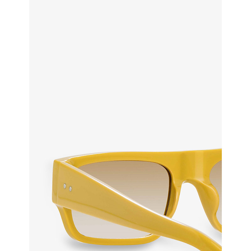 Shop Dries Van Noten Dvn189c3sun Rectangle-frame Acetate Sunglasses In Brown