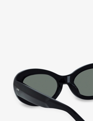 Shop Dries Van Noten Dvn211c1sun Oval-frame Acetate Sunglasses In Black