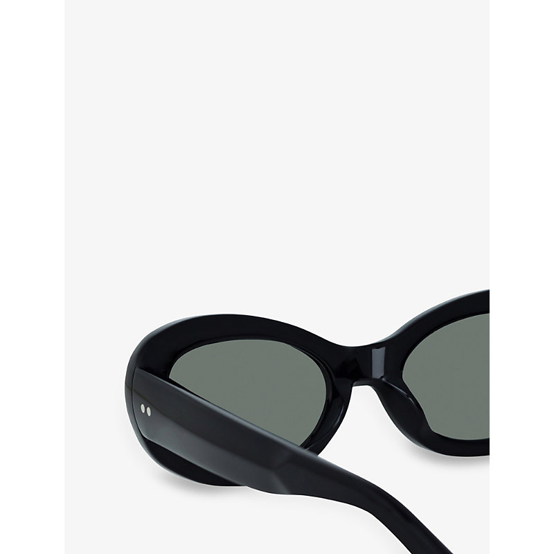 Shop Dries Van Noten Dvn211c1sun Oval-frame Acetate Sunglasses In Black